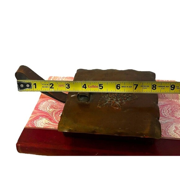 Vtg Drumgold Copper Silent Butler Storage Box Crumb Catcher GRAPE BERRIES 3D - Picture 7 of 8